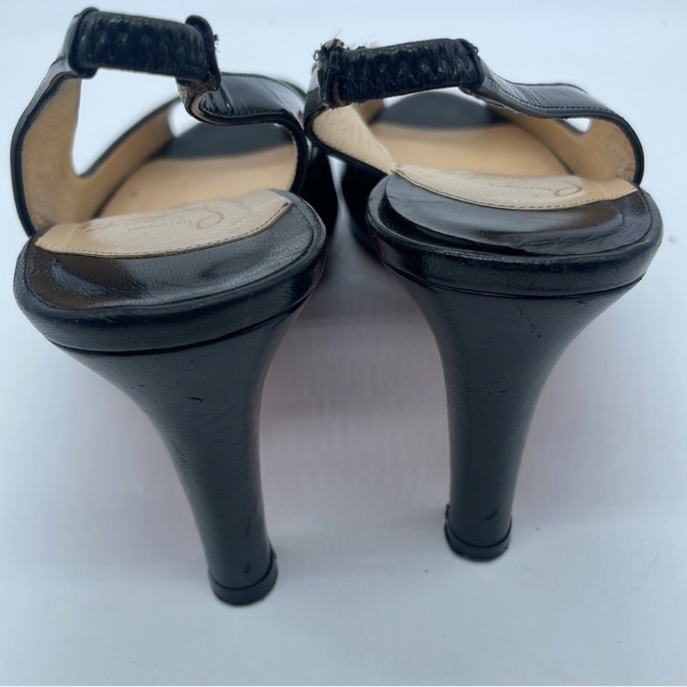 Christian Louboutin Black Patent Leather Slingback Pumps - Picture 5 of 6